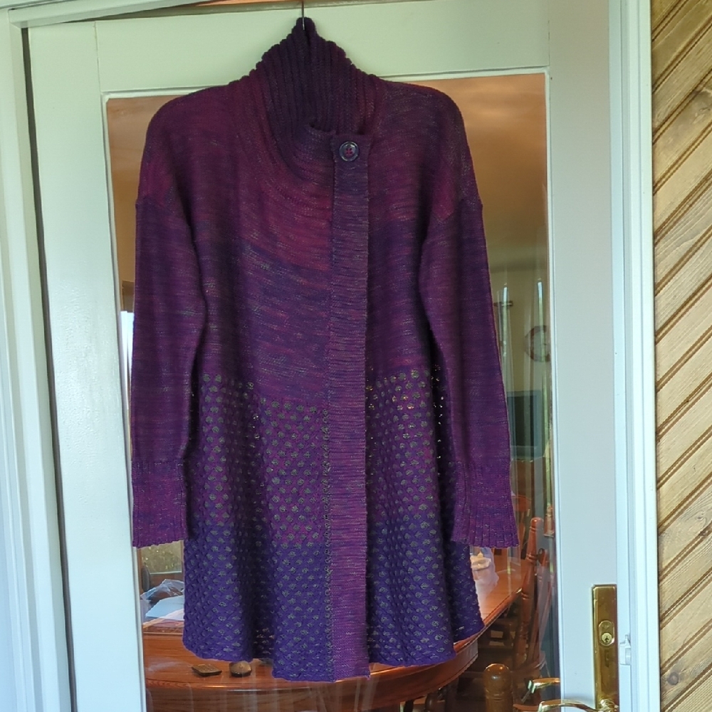 Daisy Fuentes Deep Purple Cardigan Sweater